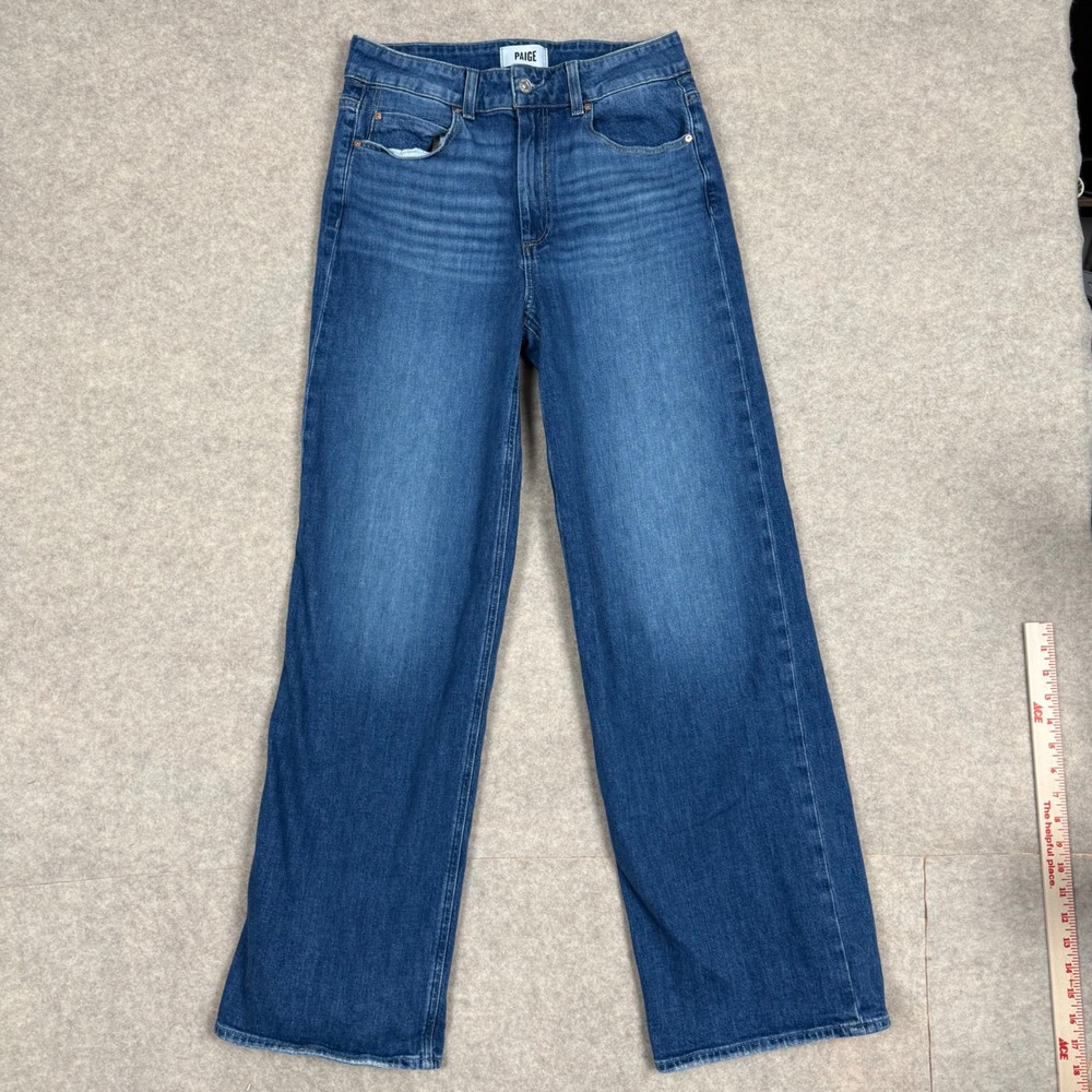 PAIGE Sasha Wide Leg Jeans 29 W29 L31.5 High Rise Medium Wash Denim Classic Boho